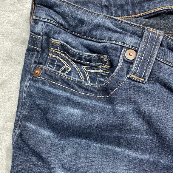 Big Star Jeans Womens 32 Blue Maddie Boot Cut Stretch Distressed Denim -READ- - Picture 4 of 13